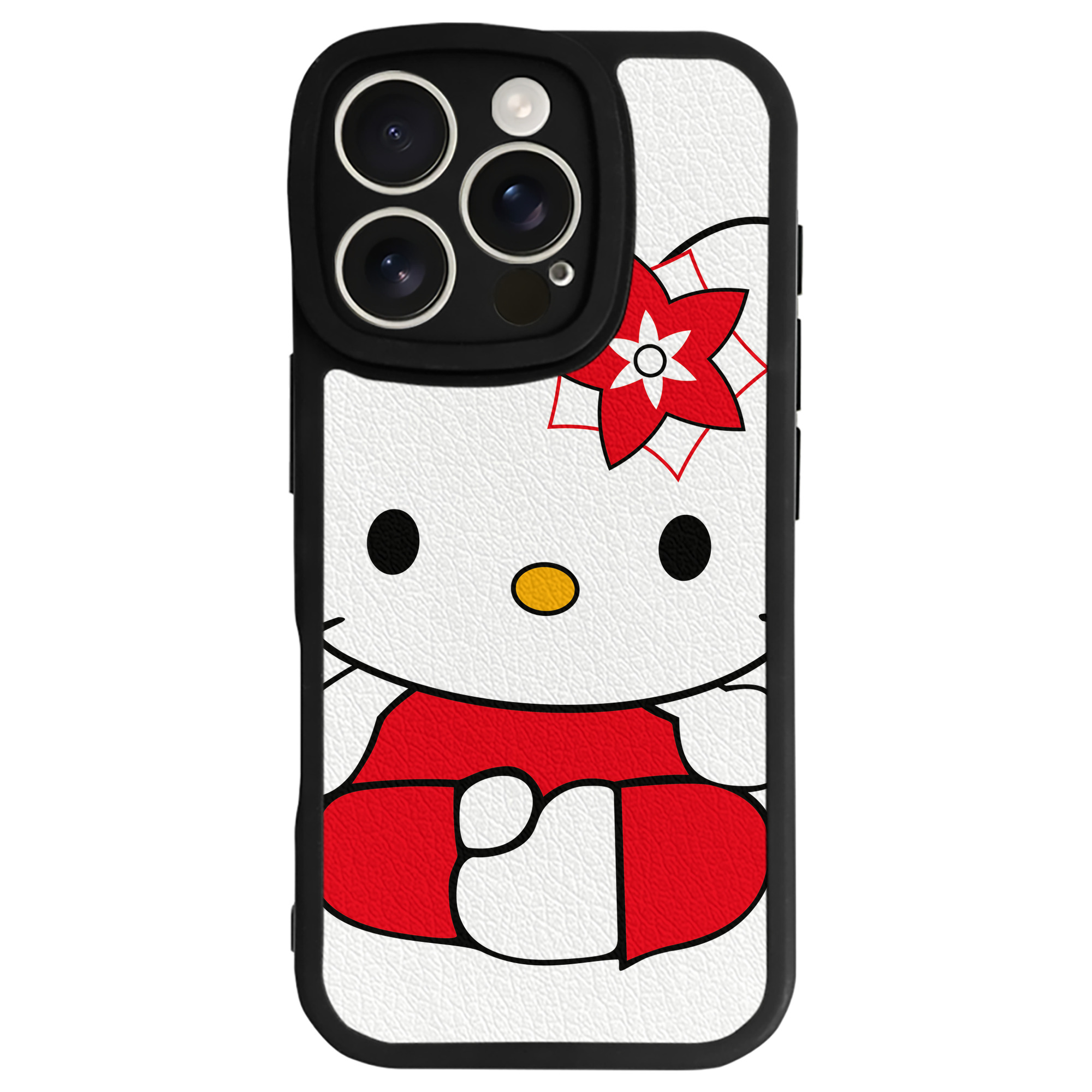 （画像用） Hello Kitty ハローキティ 【iPhone 16シリーズ対応】シリコンスマホケース（レザー調） 材質：シリコン